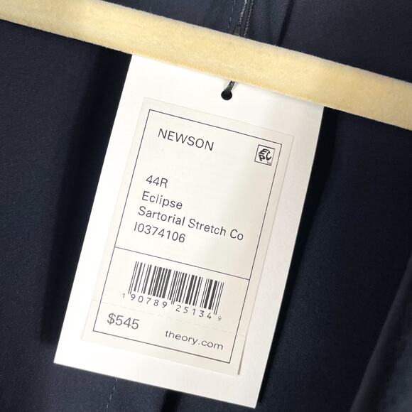 Theory Newson Blazer Stretch Navy Blue Sport Coat 2-Button Jacket 44R Men's - Picture 7 of 12